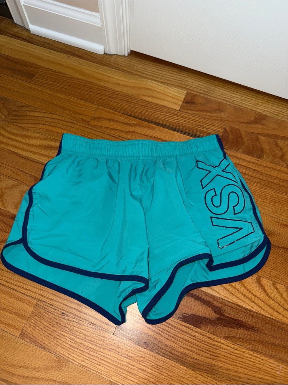 Victoria's Secret Teal Athletic Shorts with Navy Trim